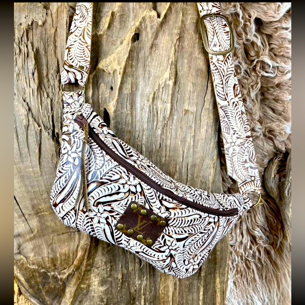 Louis Vuitton Upcycled Fanny Pack; leather